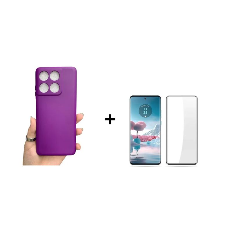 GENERICO - Kit Carcasa Silicona Con Lamina De Vidrio Para EDGE 60 Fusión 5G