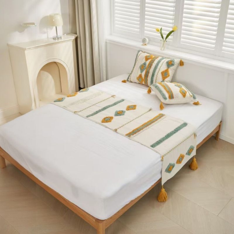 ANGELES DEL HOGAR - PIECERA NORDICA BOHO + 2 FUNDAS DE COJIN 2PLAZA/KING