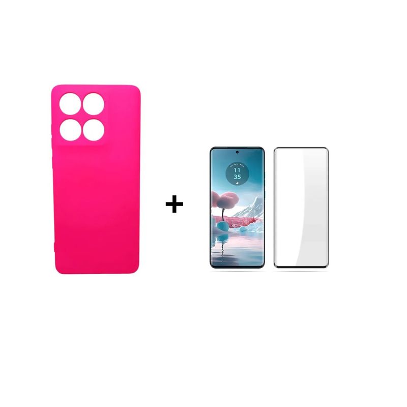 GENERICO - Kit Carcasa Silicona Con Lamina De Vidrio Para EDGE 60 Fusión 5G