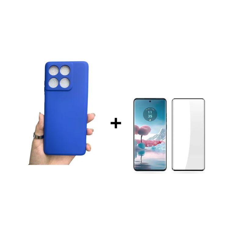 GENERICO - Kit Carcasa Silicona Con Lamina De Vidrio Para EDGE 60 Fusión 5G