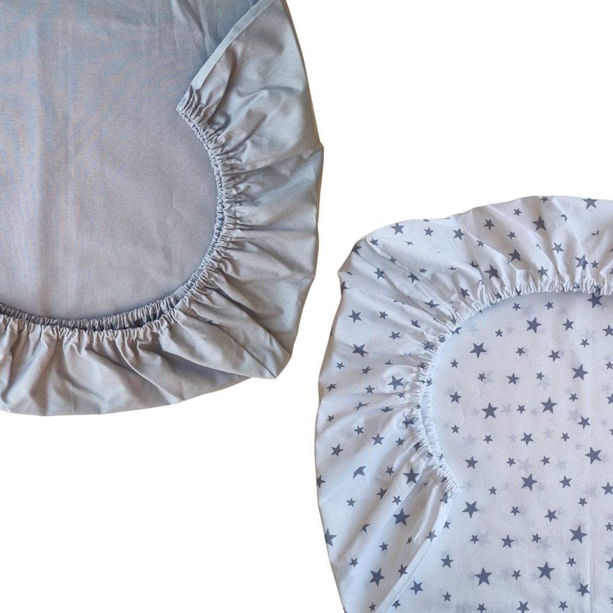 GENERICO - Set de 2 Sábanas Bajeras para colecho Mini Estrellas Gris Oscuro