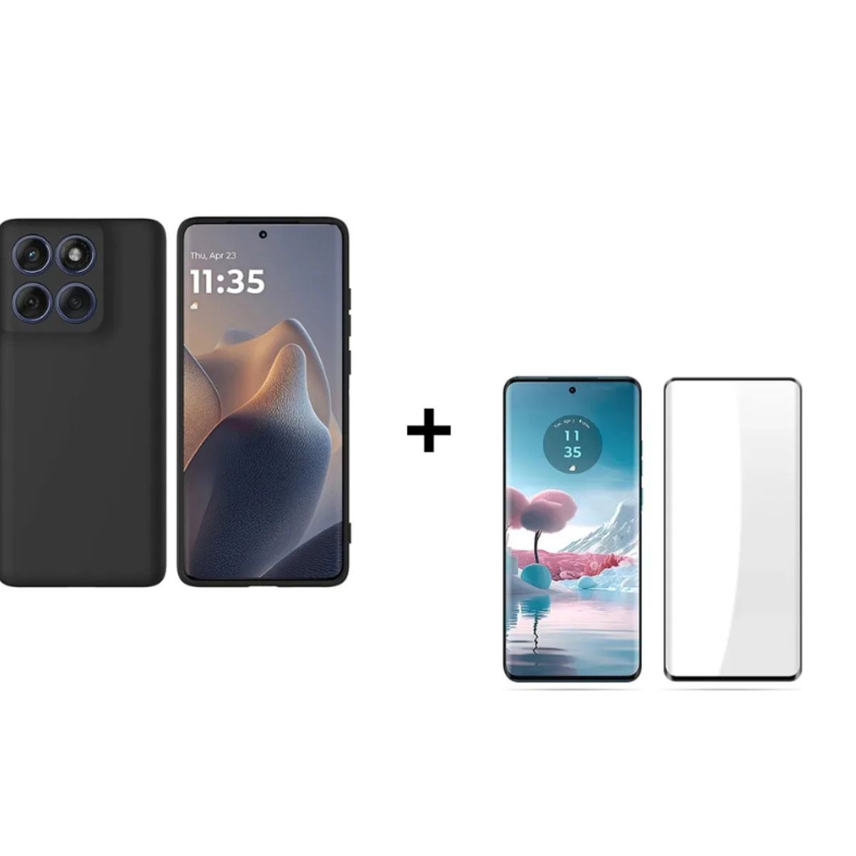 GENERICO - Kit Carcasa Silicona Con Lamina De Vidrio Para EDGE 60 Fusión 5G