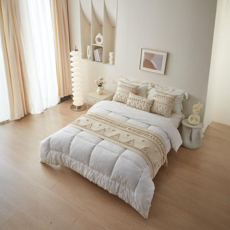 ANGELES DEL HOGAR - PIECERA NORDICA BOHO + 2 FUNDAS DE COJIN 2PLAZA/KING