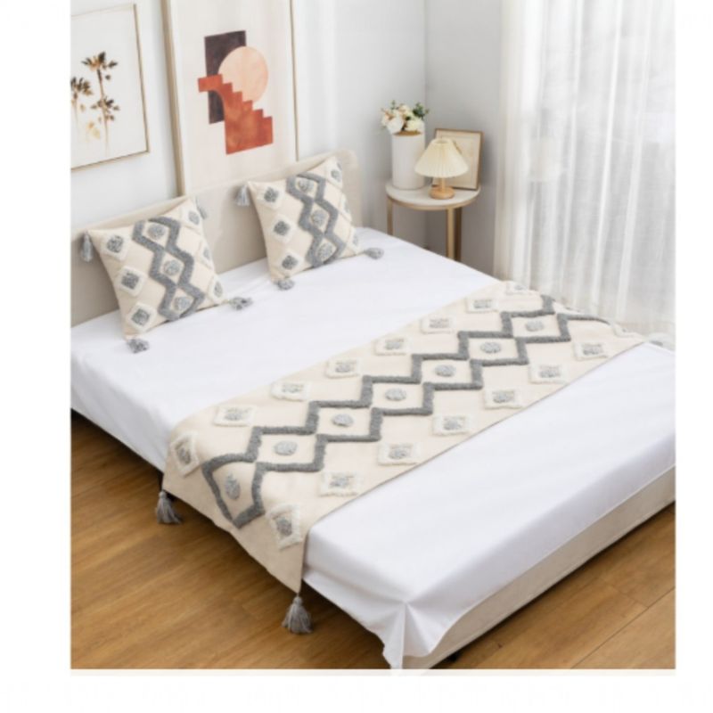 ANGELES DEL HOGAR - PIECERA NORDICA BOHO + 2 FUNDAS DE COJIN 2PLAZA/KING
