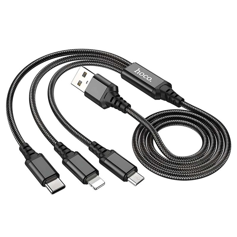 HOCO - Cable De Carga USB 3 En 1 Tipo C Micro Usb Hoco X76