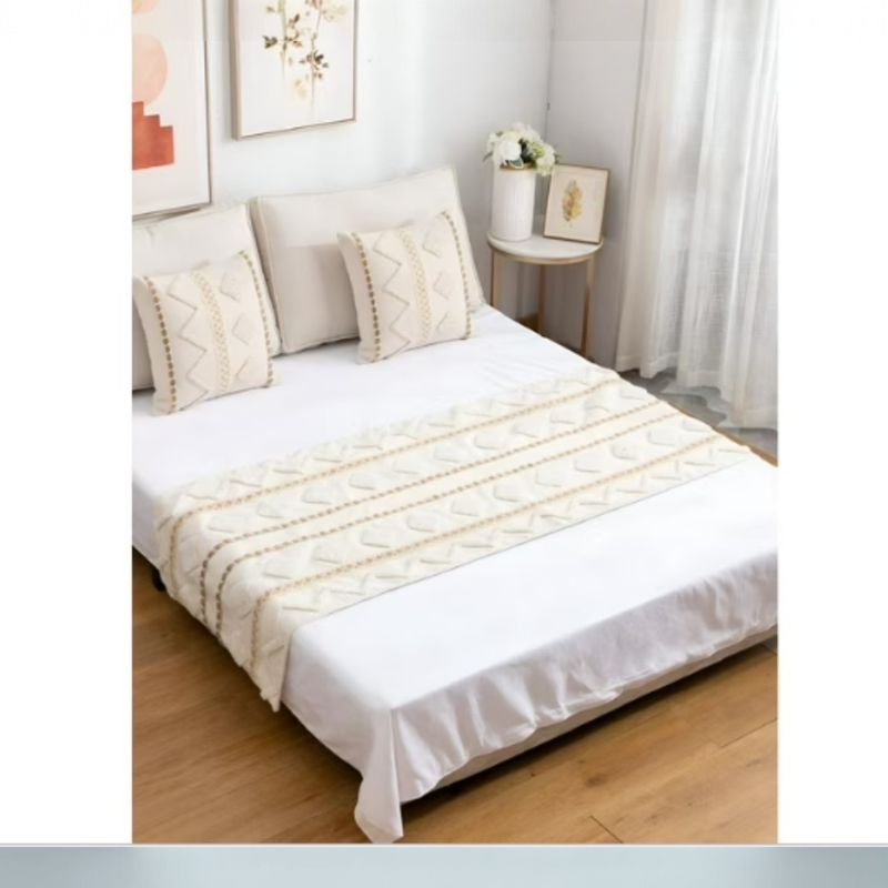 ANGELES DEL HOGAR - PIECERA NORDICA BOHO + 2 FUNDAS DE COJIN 2PLAZA/KING