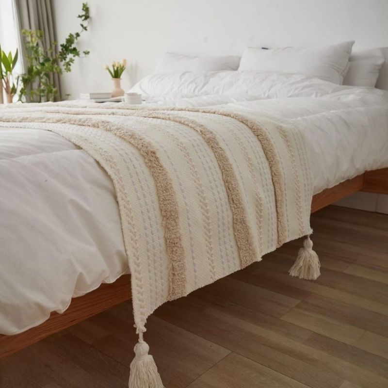 ANGELES DEL HOGAR - PIECERA NORDICA BOHO + 2 FUNDAS DE COJIN 2PLAZA/KING