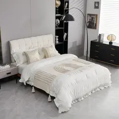 ANGELES DEL HOGAR - PIECERA NORDICA BOHO + 2 FUNDAS DE COJIN 2PLAZA/KING