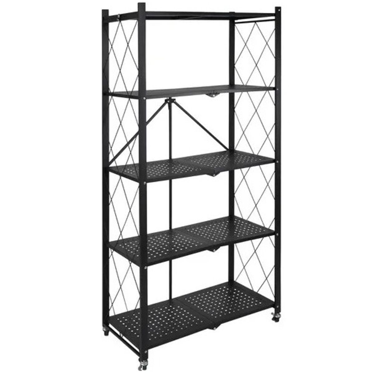 GENERICO - Estante Plegable Organizador Multiusos 5 Niveles Con Ruedas