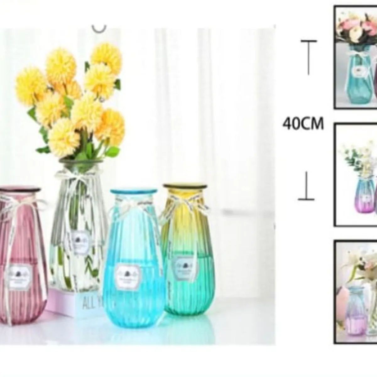 GENERICO - Macetero De Vidrio 40Cm Para Flores Florero