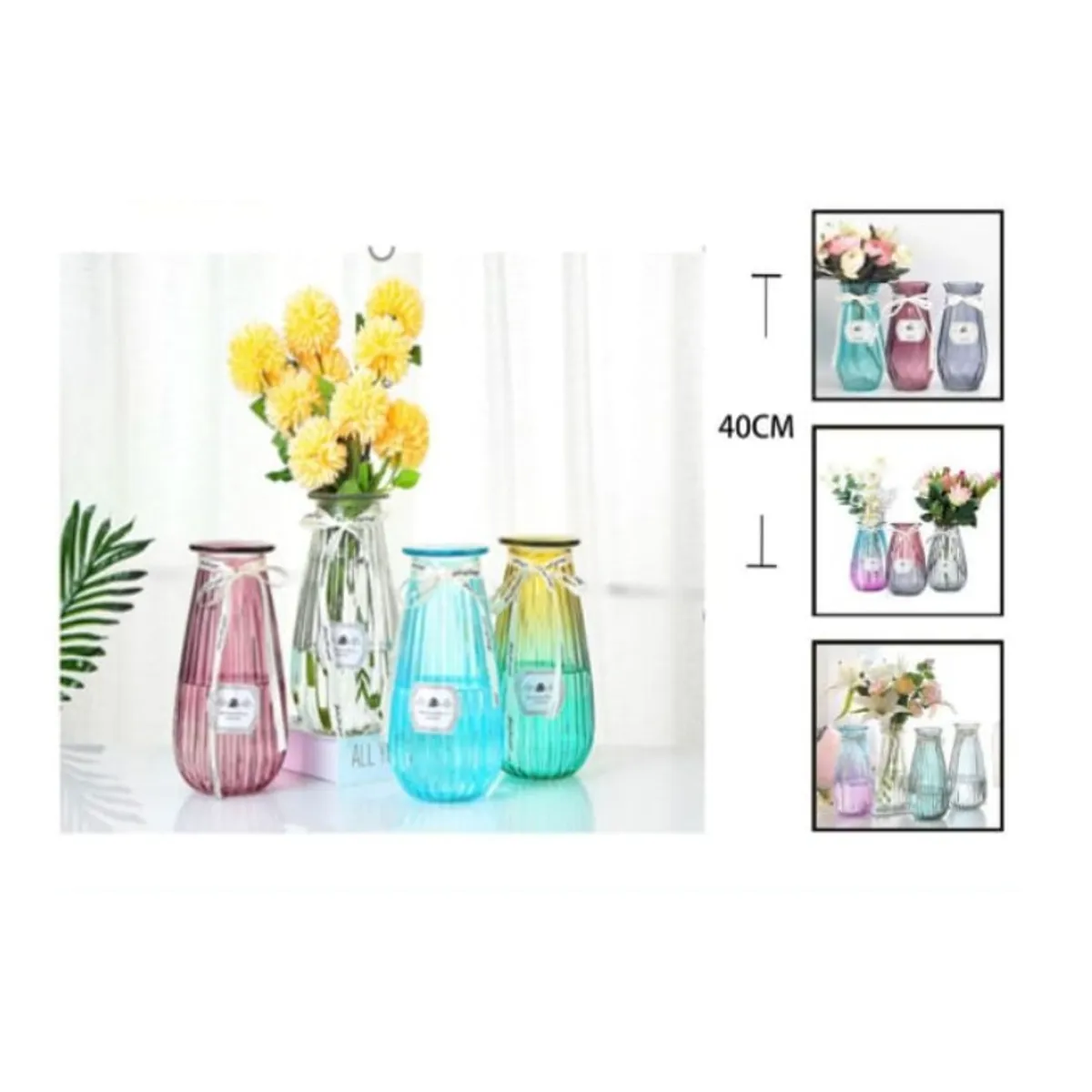 GENERICO - Macetero De Vidrio 40Cm Para Flores Florero