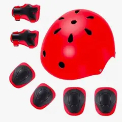 ATLAS - Kit De Casco + Protecciones Rojo