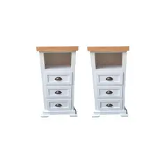 CASAHOGGAR - Velador Rustico Bicolor Blanco Nardo Pack