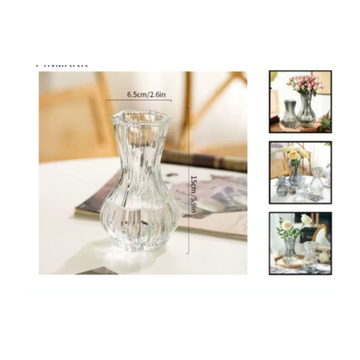 GENERICO - Macetero De Vidrio 15Cm Para Flores Florero