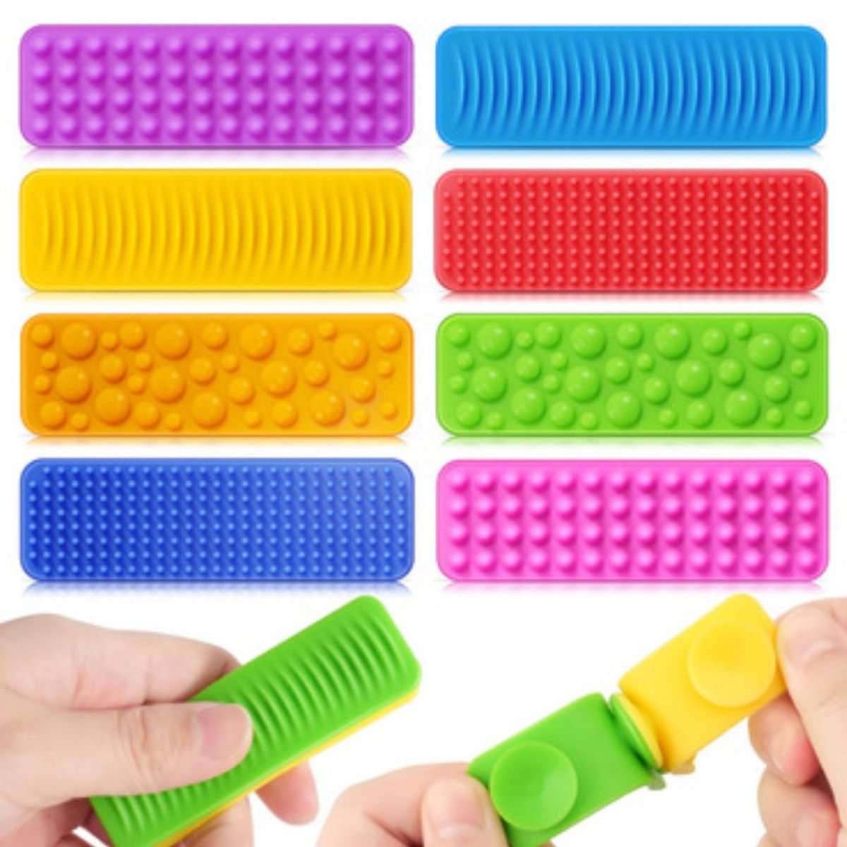 GENERICO - Kit Sensorial De 8 Piezas Antiestrés Con Ventosas Y Textura