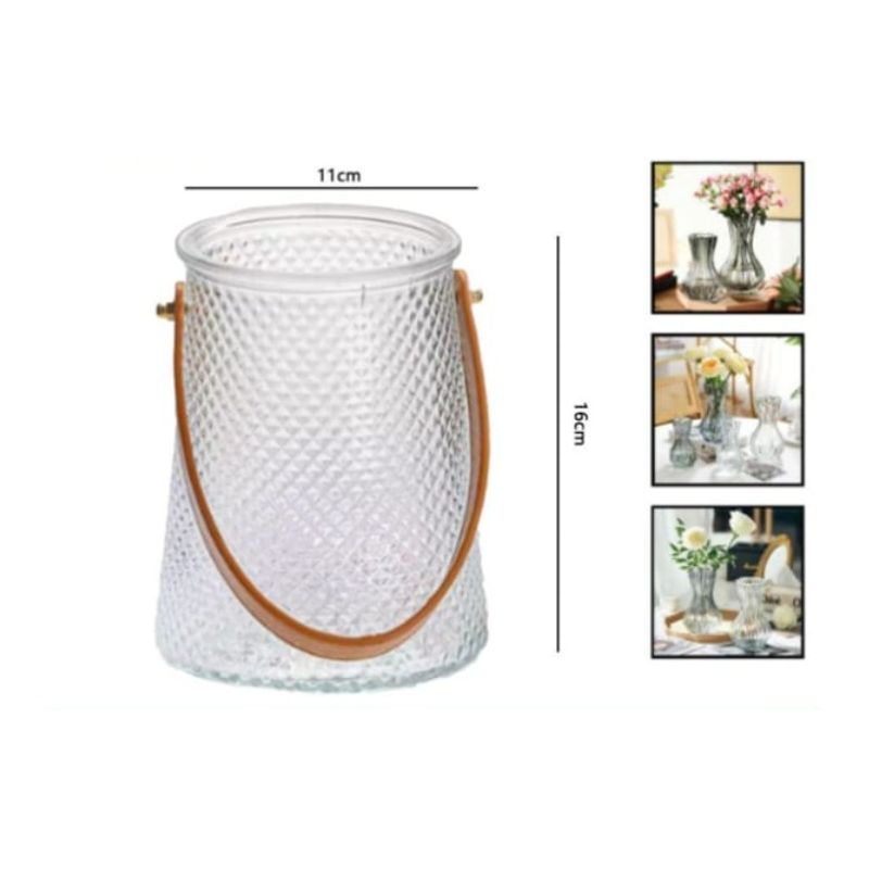 GENERICO - Macetero De Vidrio 16Cm Para Flores Florero