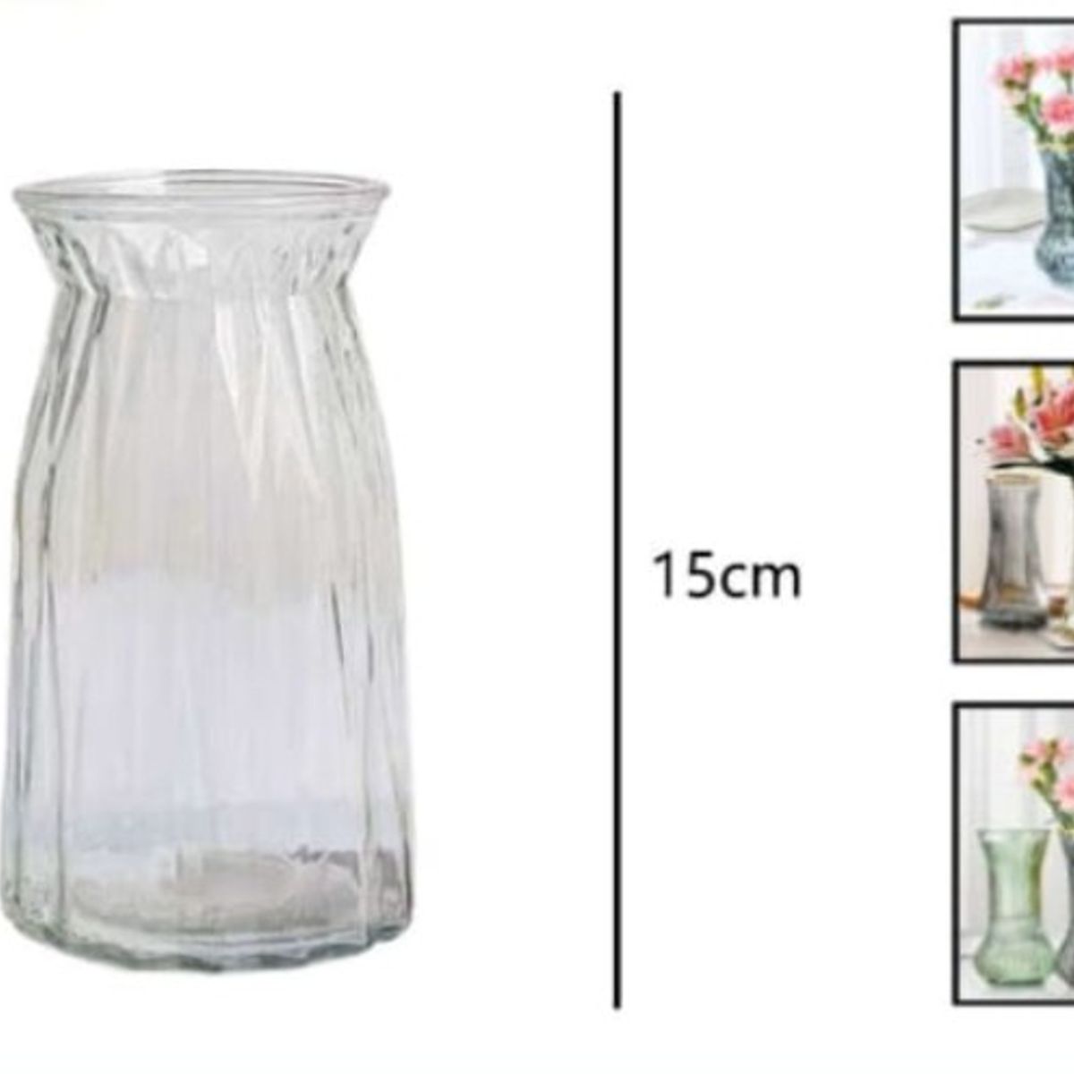 GENERICO - Macetero De Vidrio 15Cm Para Flores Florero