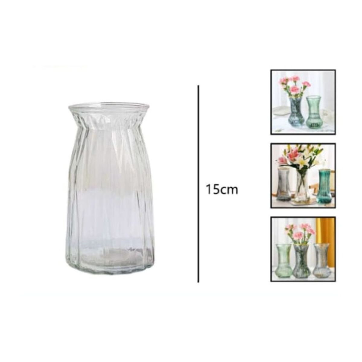 GENERICO - Macetero De Vidrio 15Cm Para Flores Florero