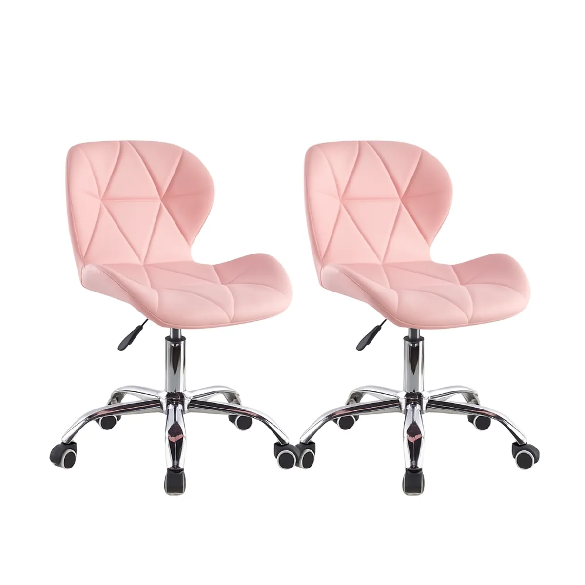 MOBOI - Pack 2 Sillas De Escritorio Mariposa Giratoria Acolchada Rosa