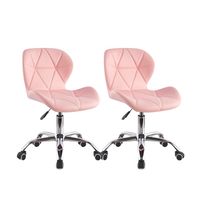 Pack 2 Sillas De Escritorio Mariposa Giratoria Acolchada Rosa