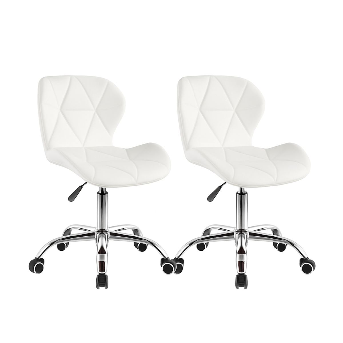 MOBOI - Pack 2 Sillas De Escritorio Mariposa Giratoria Acolchada Blanca