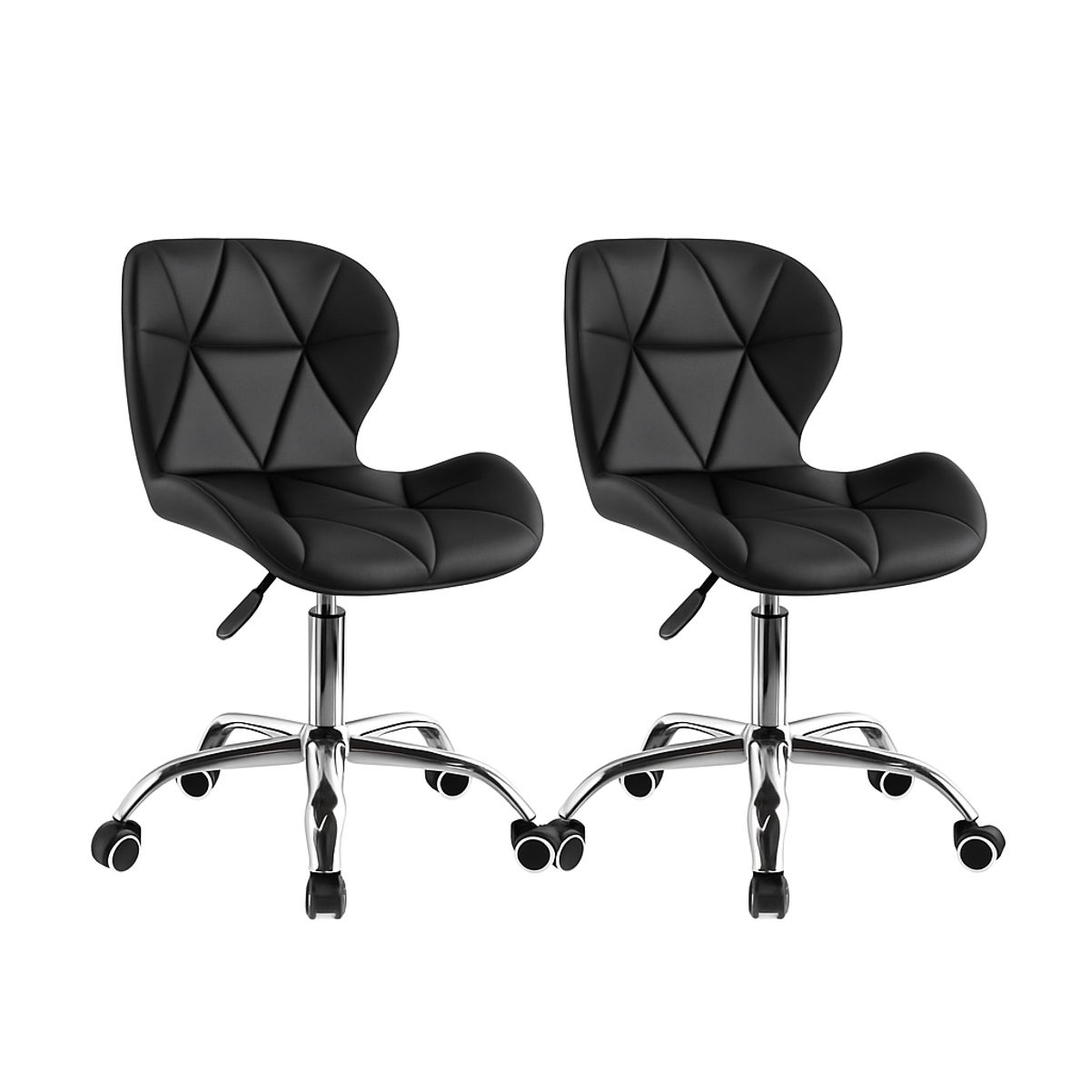 MOBOI - Pack 2 Sillas De Escritorio Mariposa Radar Giratoria Acolchada Negra