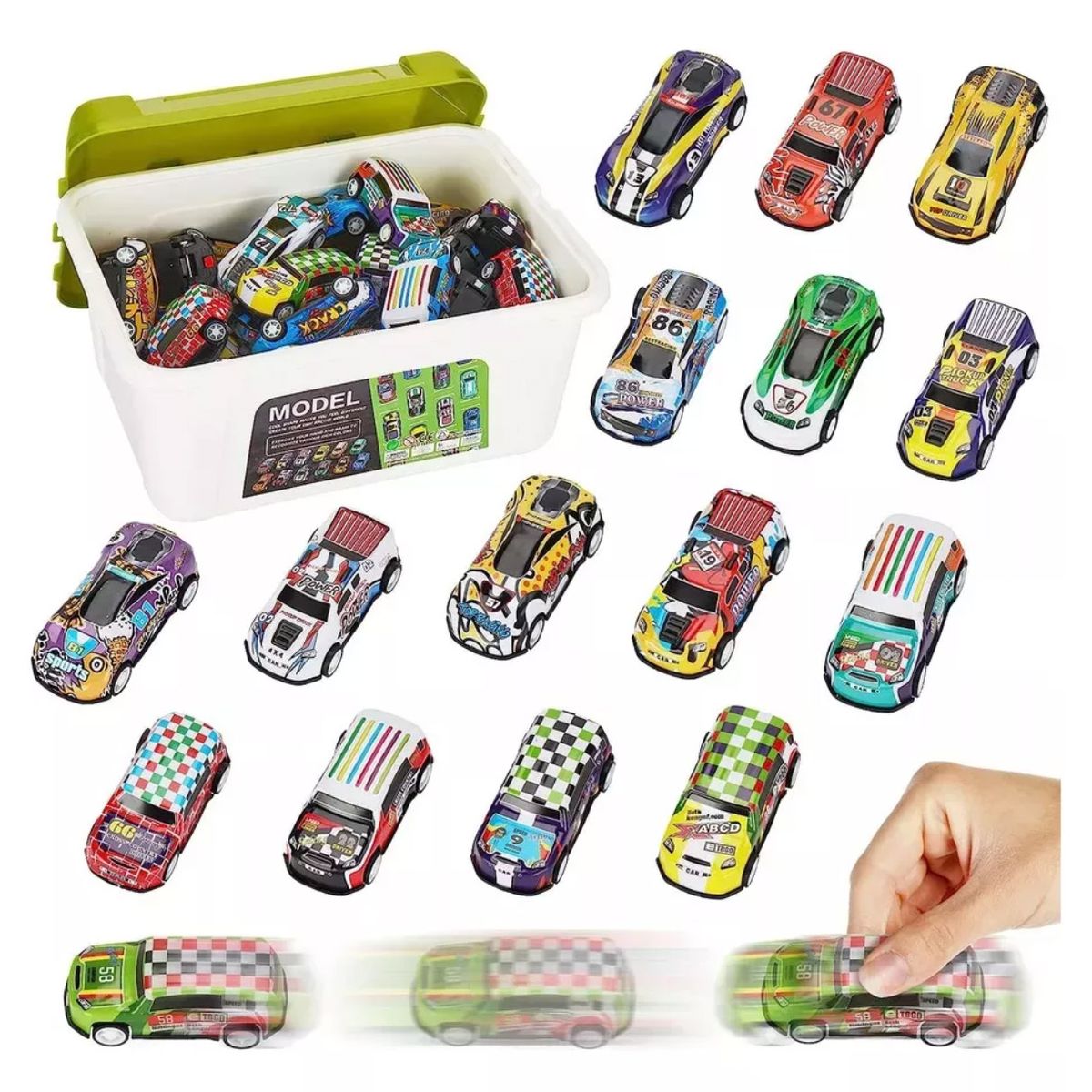 GENERICO - Set 30 Autitos a Fricción en Caja Transportadora