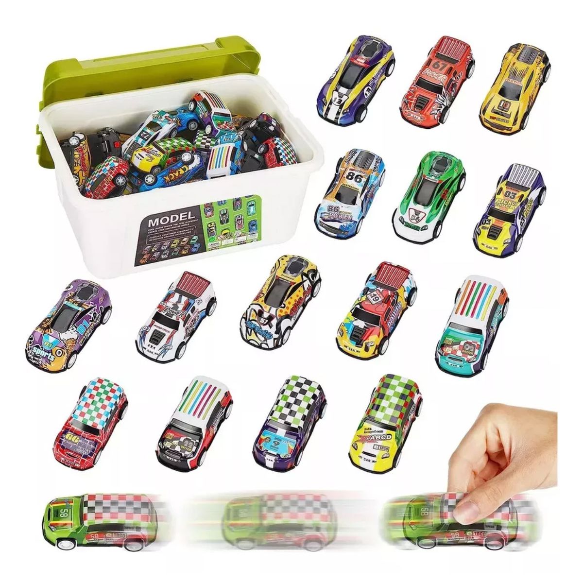 GENERICO - Set 30 Autitos a Fricción en Caja Transportadora