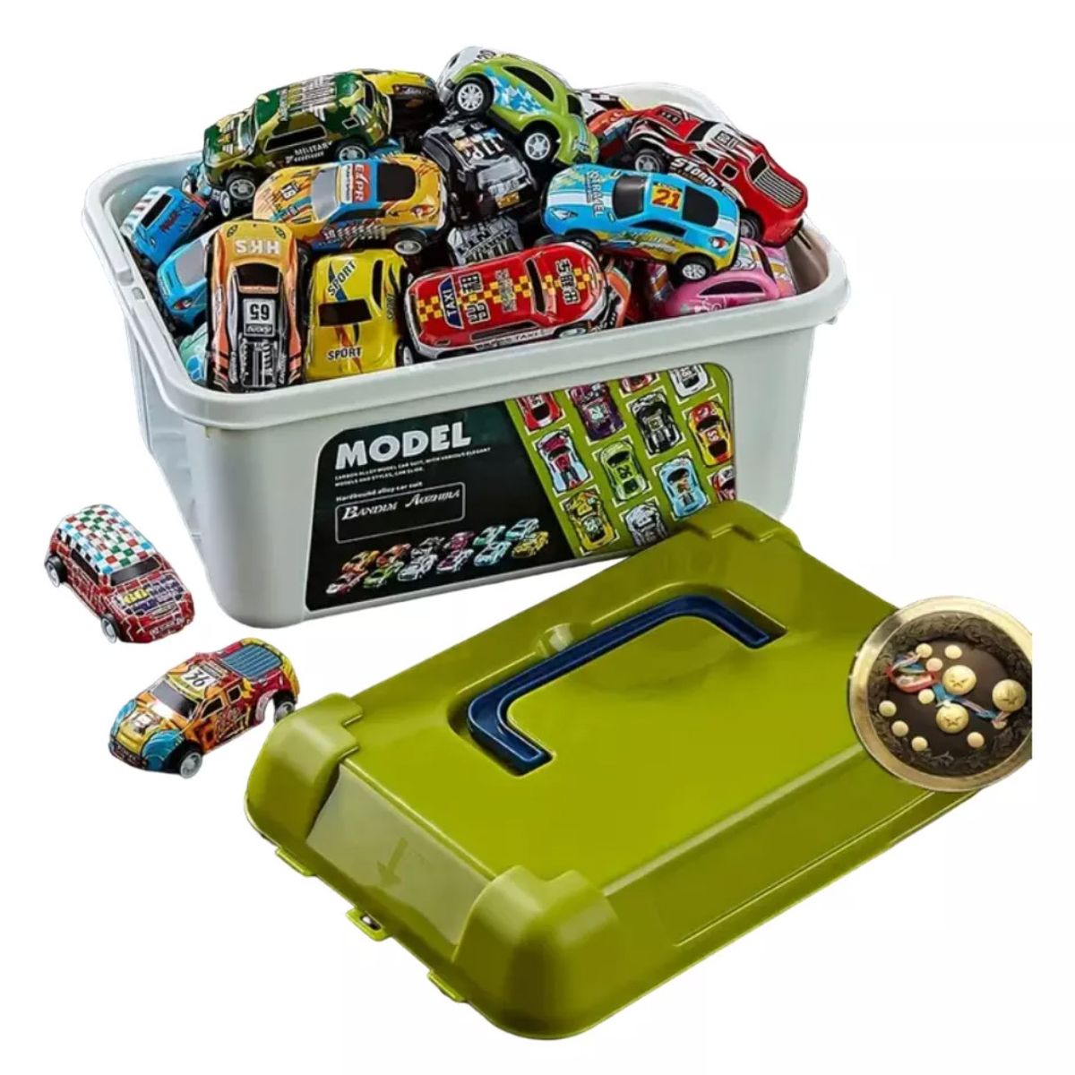 GENERICO - Set 30 Autitos a Fricción en Caja Transportadora