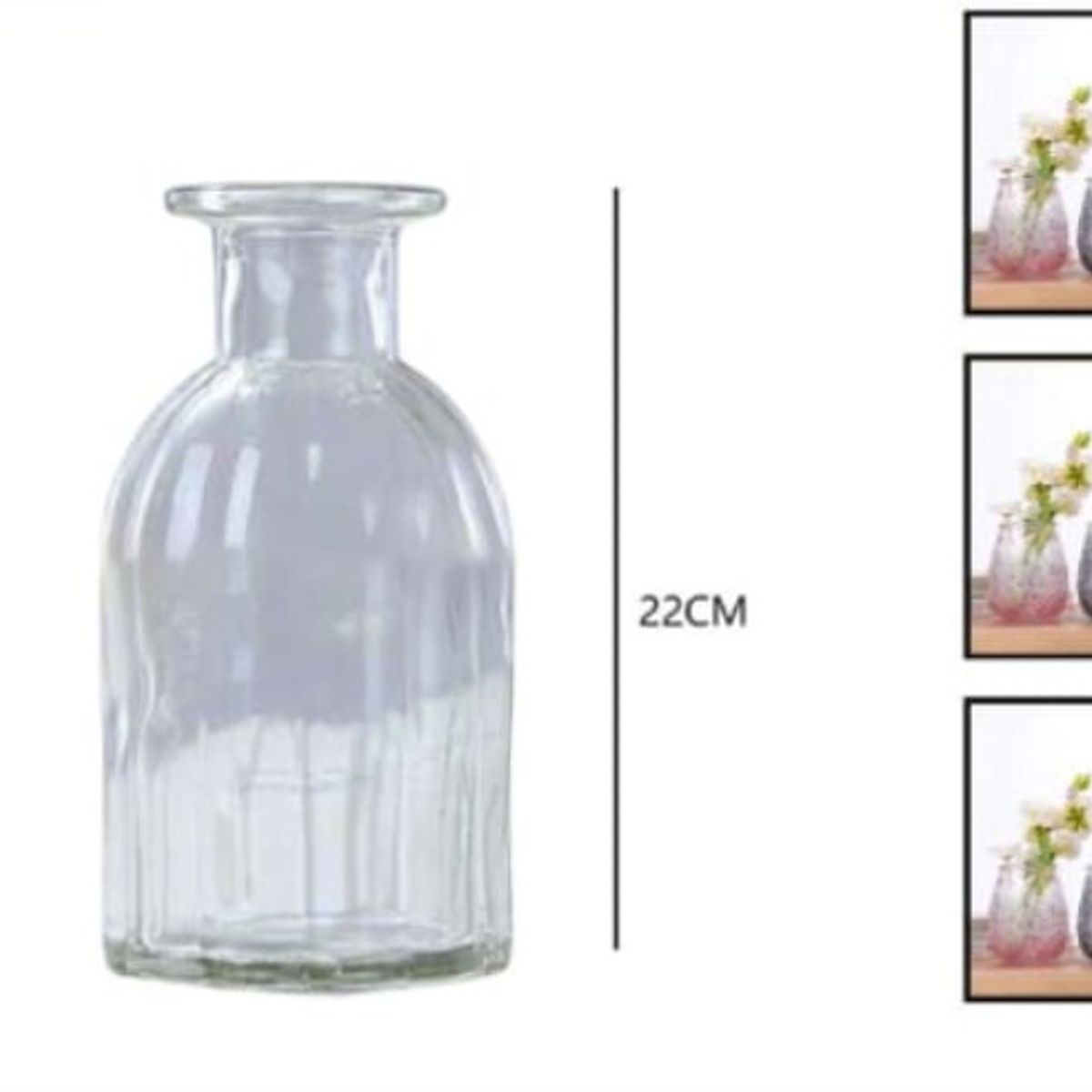 GENERICO - Macetero De Vidrio 23Cm Para Flores Florero