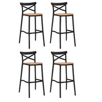 Pack 4 Taburetes Crossback Danubio Piso de Bar o Terraza 66cm Negro