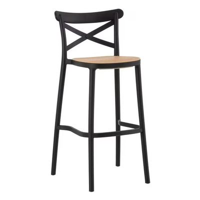 Imagen 2 del producto Pack 4 Taburetes Crossback Danubio Piso de Bar o Terraza 66cm Negro