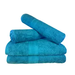 LOURDES - Pack 4 Toallas de Baño 500g Baño y Manos Azul