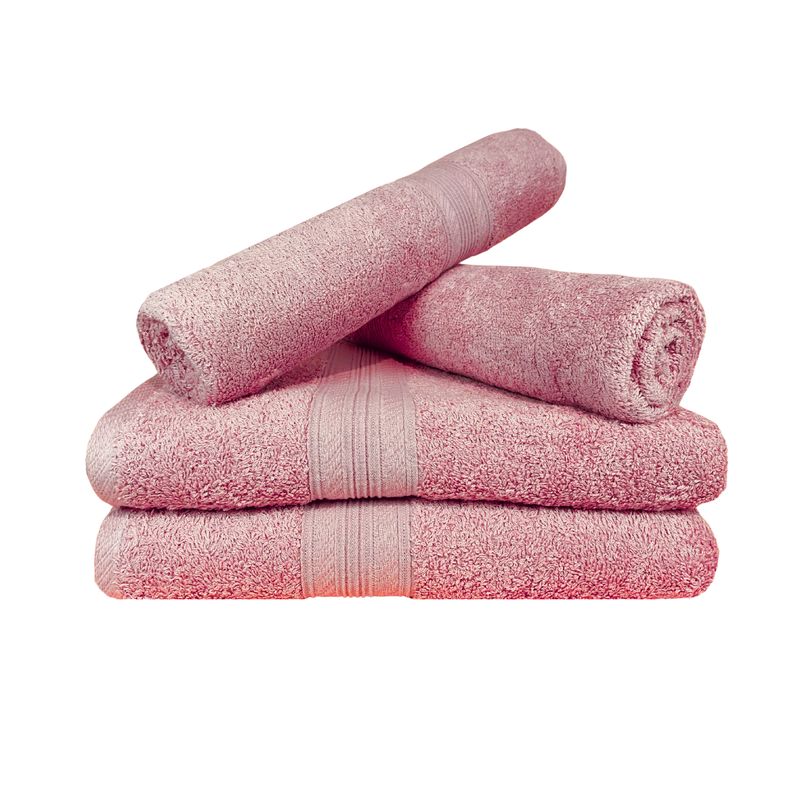 LOURDES - Pack 4 Toallas de Baño Lourdes 500g Baño y Manos Rosada