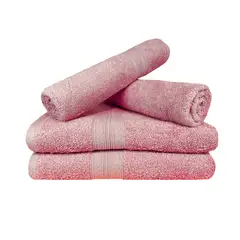LOURDES - Pack 4 Toallas de Baño 500g Baño y Manos Rosada