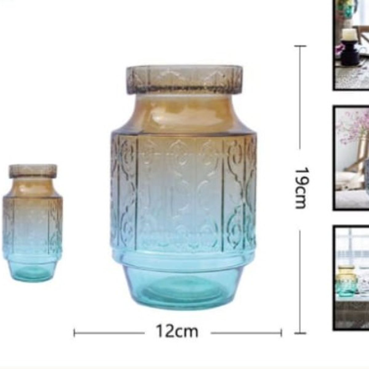 GENERICO - Macetero De Vidrio 19Cm Para Flores Florero.