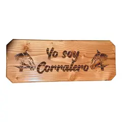 CUMBRES ARTESANIAS NATIVAS - Letrero de Quincho con Grabado Yo Soy Corralero en Madera para Quincho