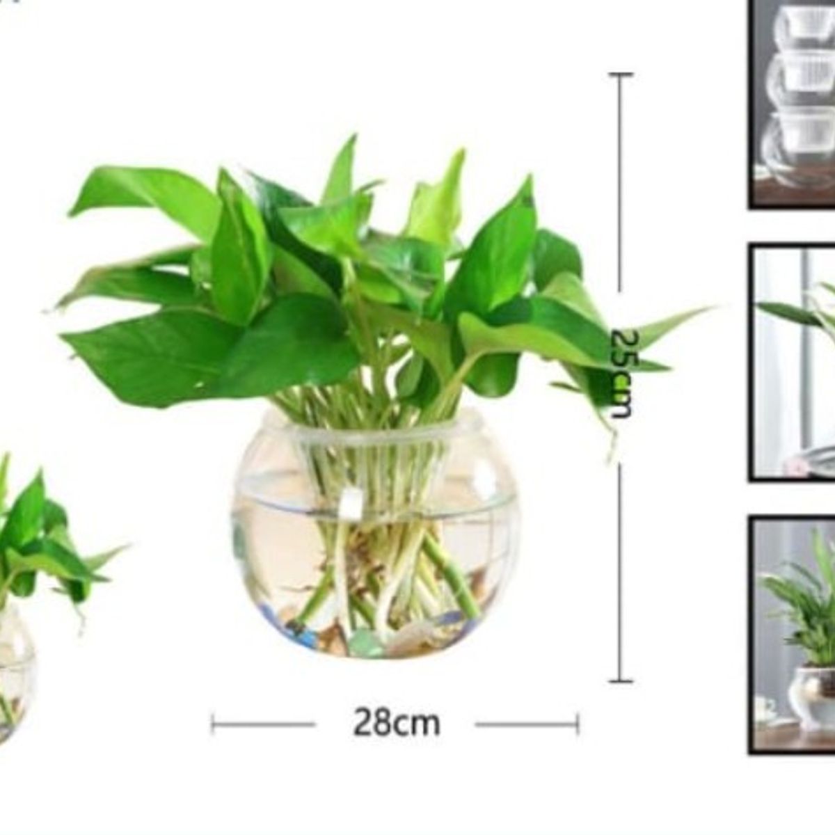 GENERICO - Macetero De Vidrio 25Cm Para Flores Florero Vaso