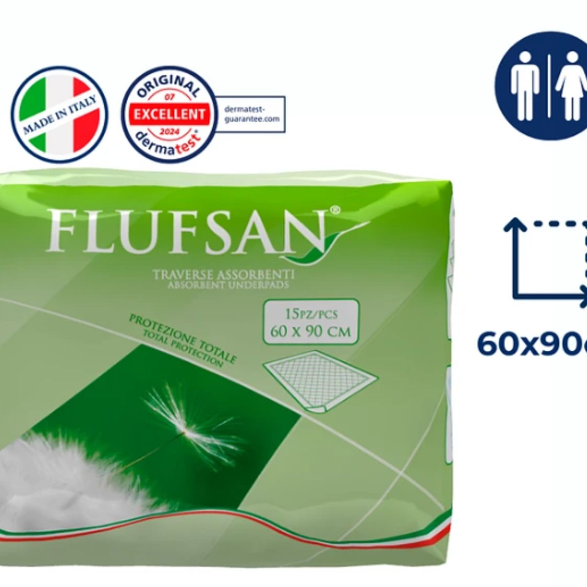FLUFSAN - Protectores Sanitarios Premium 60x90cm Flufsan