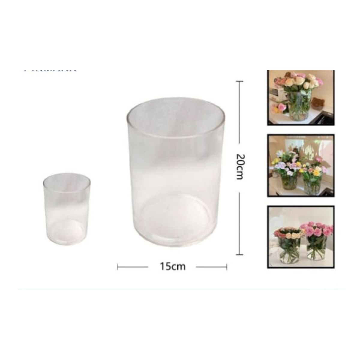 Macetero De Vidrio 20Cm Para Flores Florero Vaso, marca GENERICO - Foto Principal