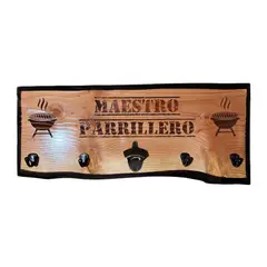 CUMBRES ARTESANIAS NATIVAS - Perchero con Destapador para Quincho en Madera