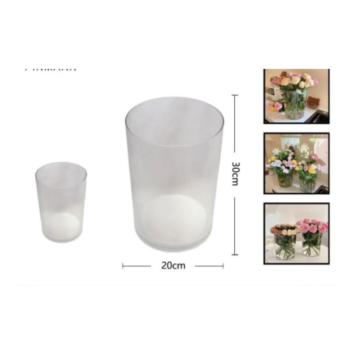 GENERICO - Macetero De Vidrio 20X30Cm Para Flores Florero Vaso