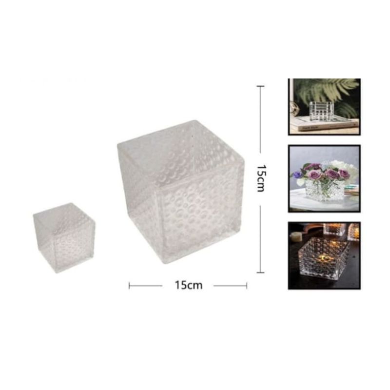 GENERICO - Macetero De Vidrio 15X15Cm Para Flores Florero Vaso