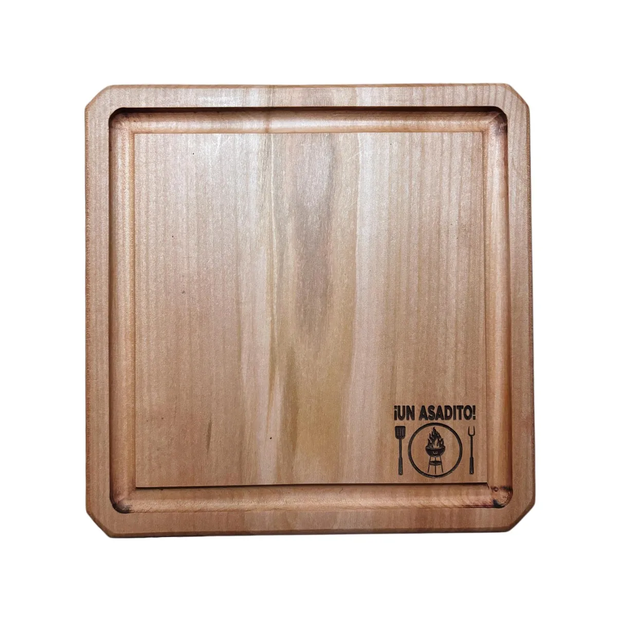 CUMBRES ARTESANIAS NATIVAS - Plato Asado Madera Roble Un Asadito