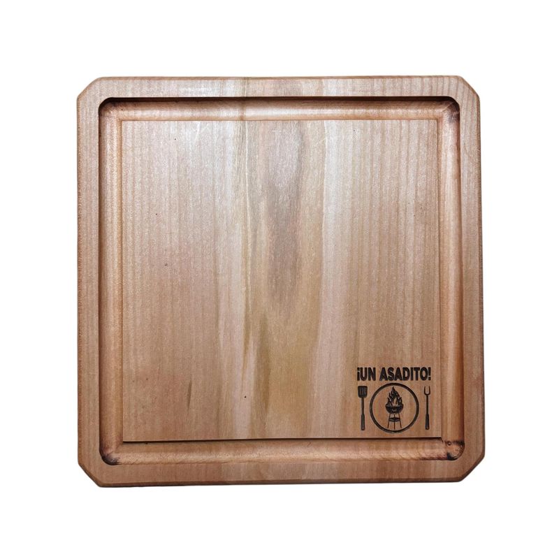 CUMBRES ARTESANIAS NATIVAS - Plato Asado Madera Roble Un Asadito