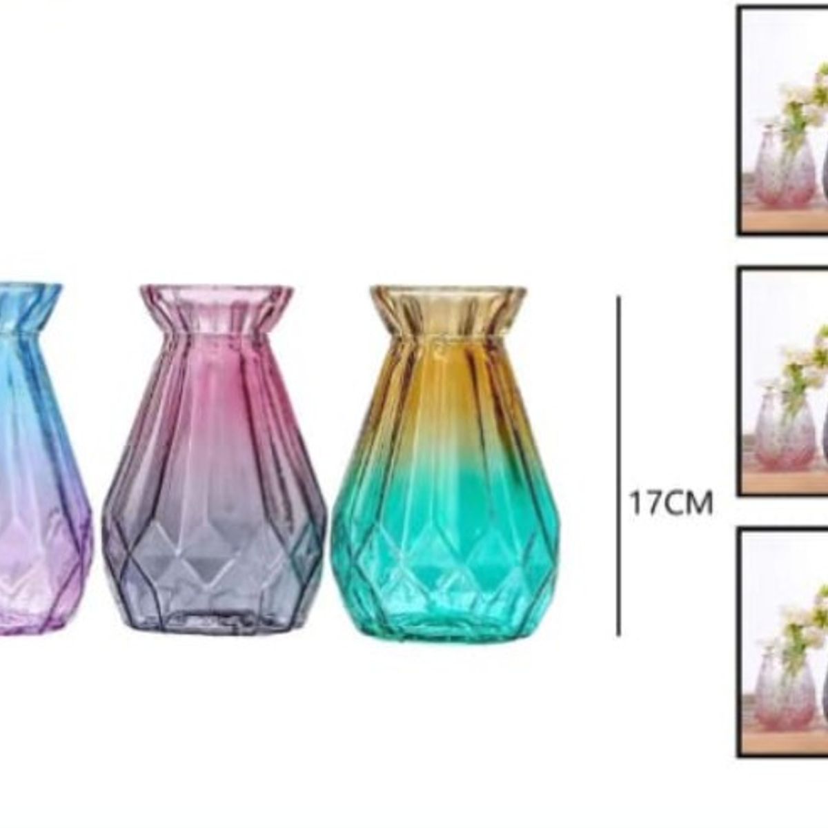 GENERICO - Macetero De Vidrio 17Cm Para Flores Florero