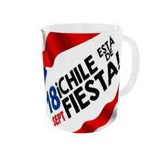 GENERICO - TAZA FIESTAS PATRIAS DISEÑO 18 DE SEPTIEMBRE CHILE ESTA DE FIESTA