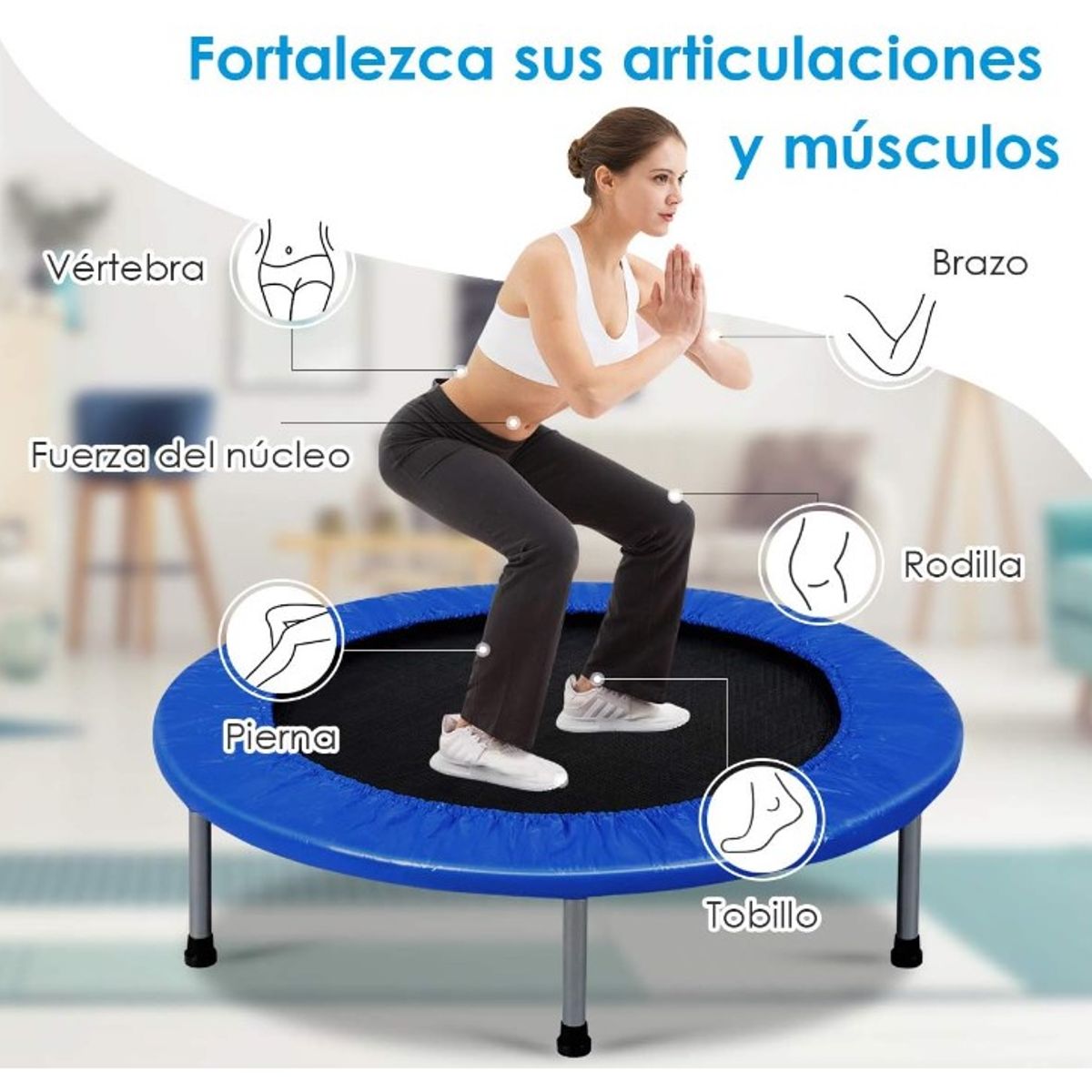 GENERICO - Trampolín Plegable 100 Cm Portatil Saltos Jump, Niño Adultos, AllinX