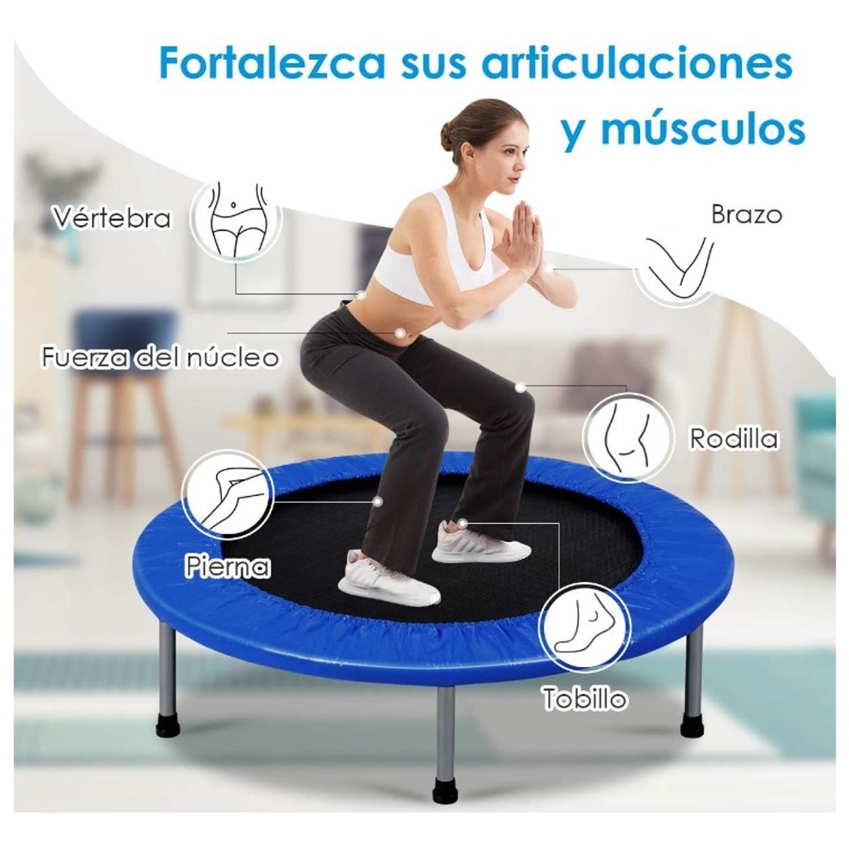 GENERICO - Trampolín Plegable 100 Cm Portatil Saltos Jump, Niño Adultos, AllinX