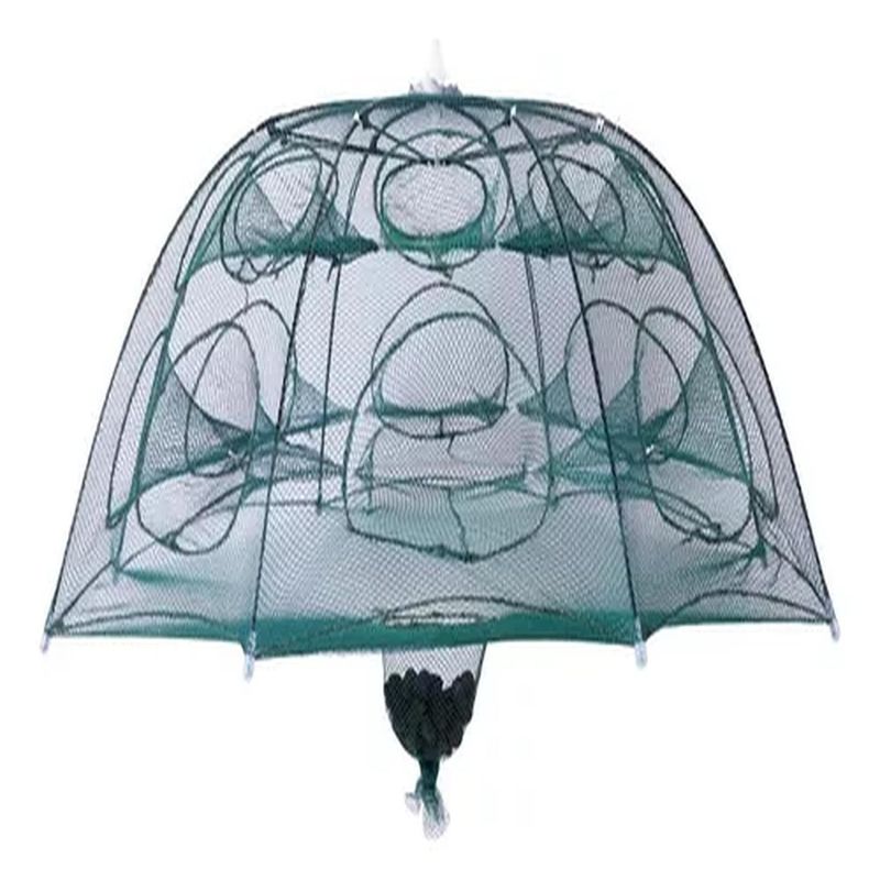 BIGBAMSPACE - Pesca Red Trampa Plegable Cangrejos Peces 12 Agujeros